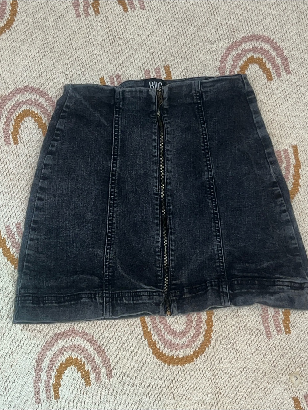 BDG urban outfitters size S Washed Black Zip-Up Panel Mini Skirt